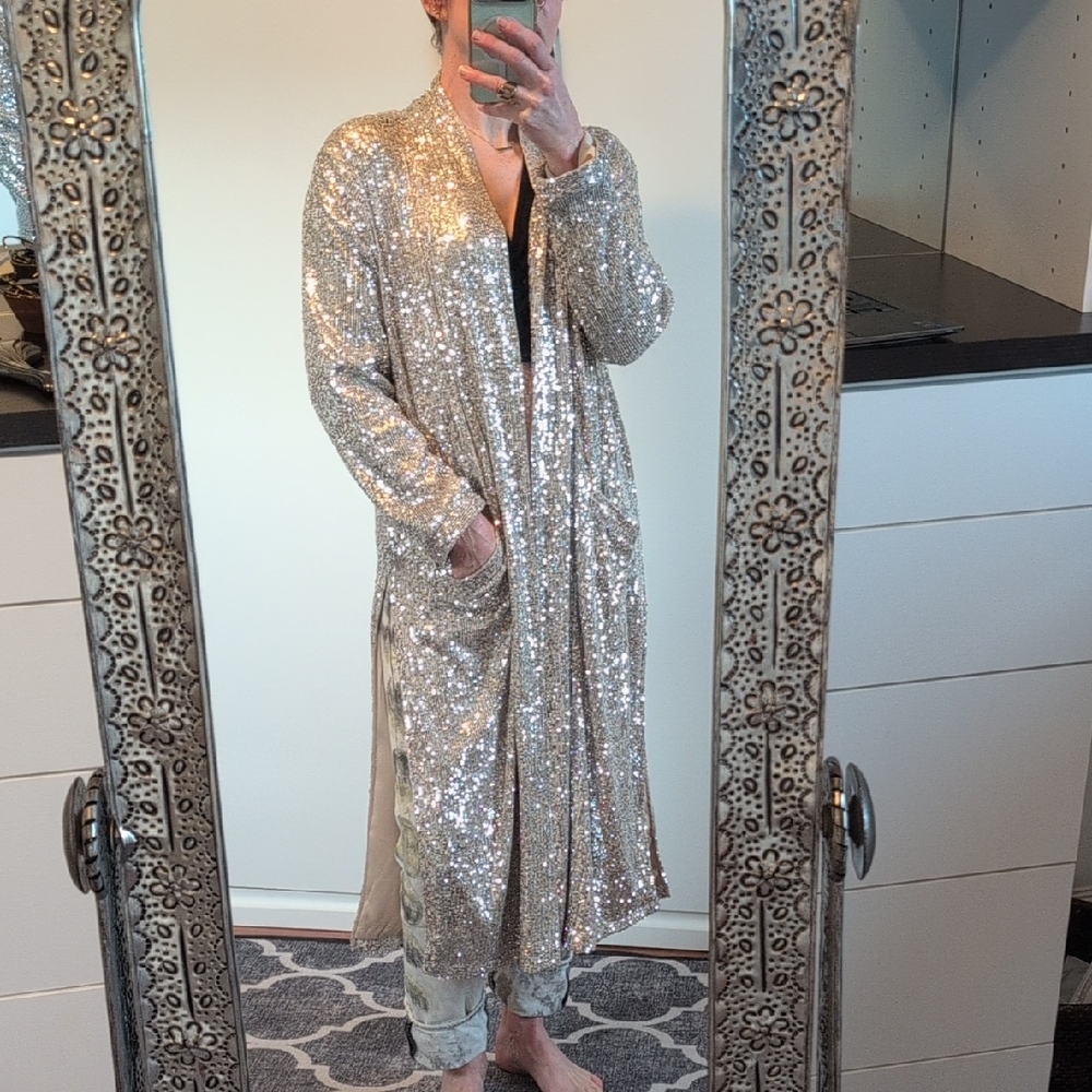 BB Dakota Silver Sequin Robe